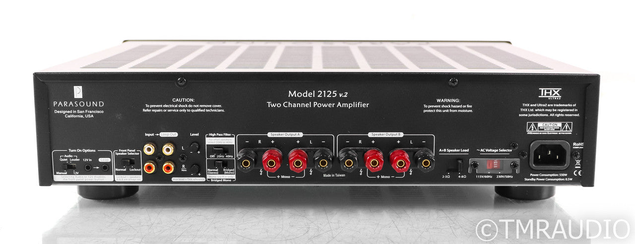 Parasound NewClassic 2125 v.2 Stereo Power Amplifier; Black
