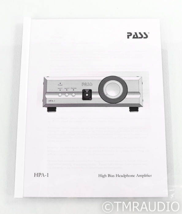 Pass Labs HPA-1 Headphone Amplifier; HPA1; Silver