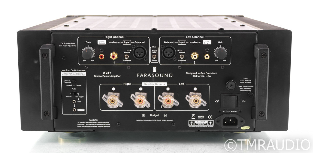 Parasound A21+ Stereo Power Amplifier; Black; A-21+