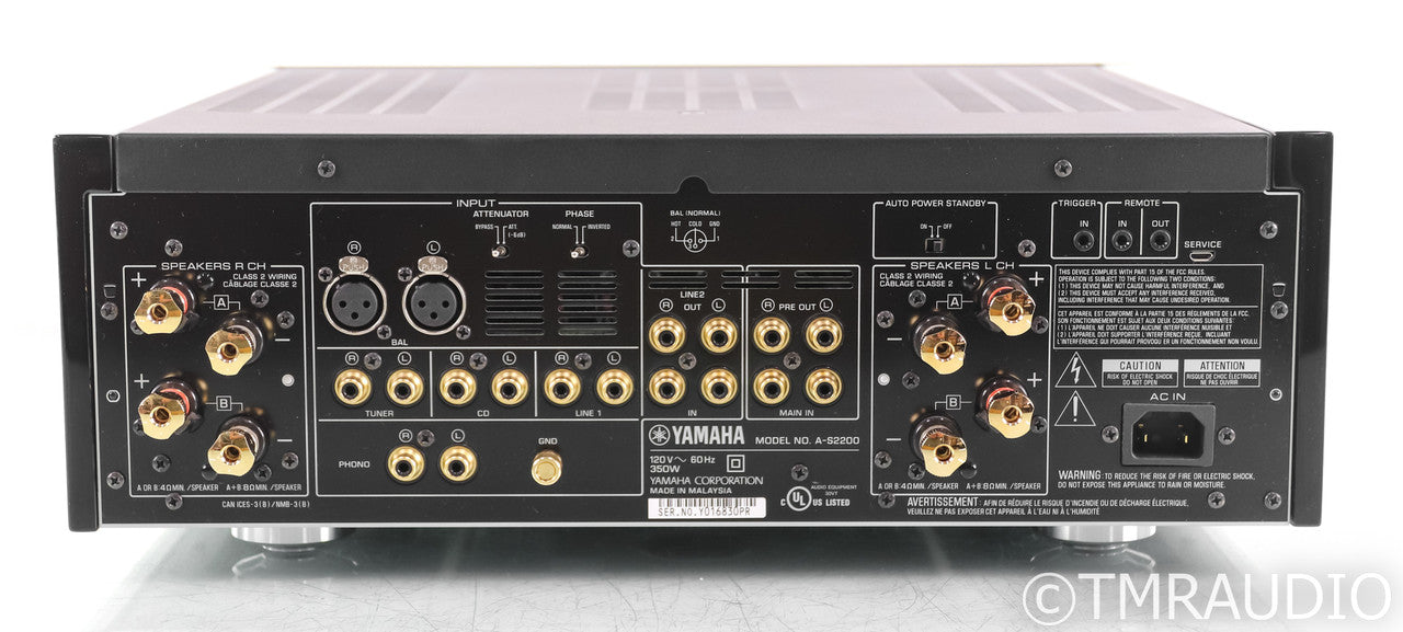 Yamaha A-S2200 Stereo Power Amplifier; AS2000; Black; Remote