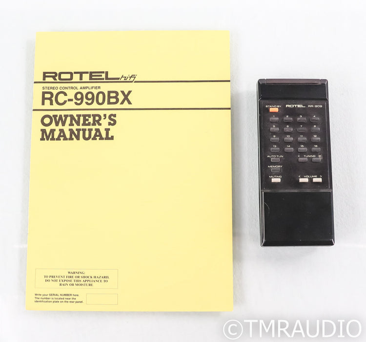 Rotel RC-990BX Stereo Preamplifier; RC990BX; MM / MC Phono; Remote