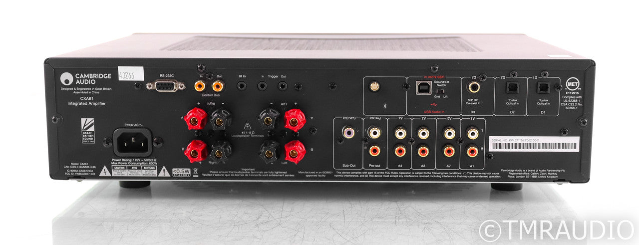 Cambridge CXA61 Stereo Integrated Amplifier; CXA-61; Remote; Bluetooth