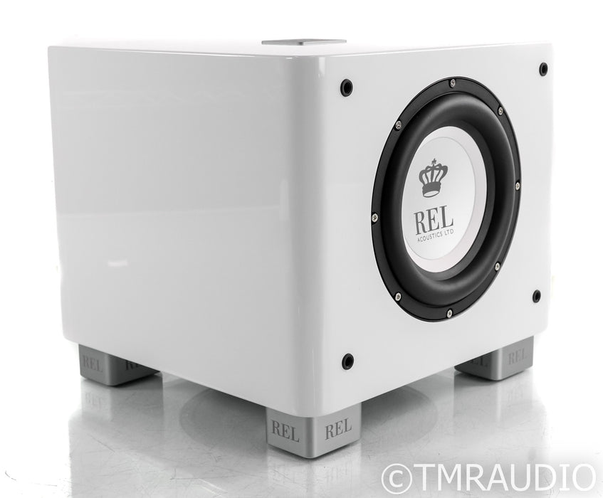 REL T/7x 8" Powered Subwoofer; Gloss White; T7x (Open Box)