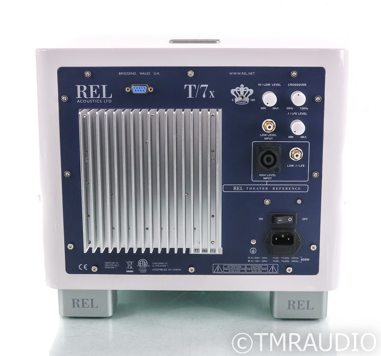 REL T/7x 8" Powered Subwoofer; Gloss White; T7x (Open Box)