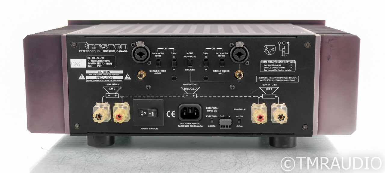 Bryston 3B SST Stereo Power Amplifier; Black; 3BSST