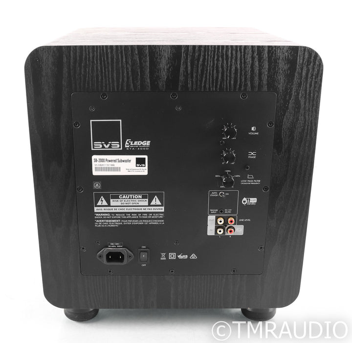 SVS SB2000 12" Powered Subwoofer; Black Ash; Upgraded Feet