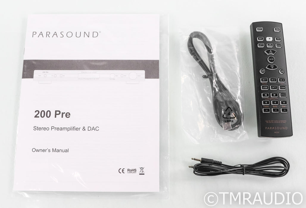Parasound 200 Pre 2.1 Channel Preamplifier / DAC; D/A Converter; Remote; USB