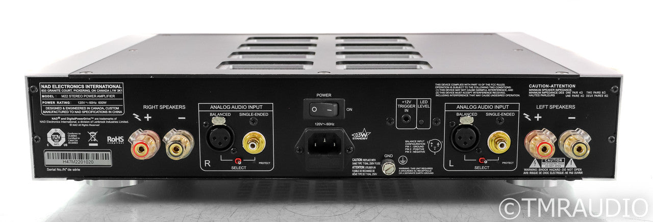 NAD M22 Stereo Power Amplifier; V1; M-22; Masters Series