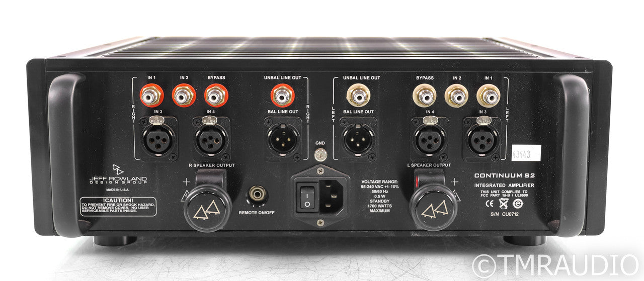 Jeff Rowland Continuum S2 Stereo Integrated Amplifier; Remote