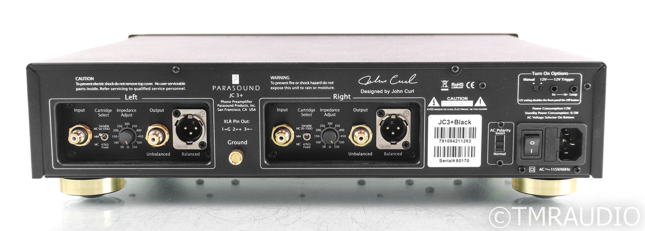 Parasound JC3+ MM / MC Phono Preamplifier; JC 3+; Black