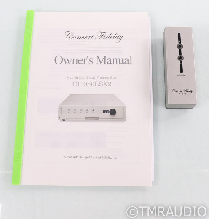 Concert Fidelity CF-080LSX Stereo Tube Preamplifier; CF080LSX2; Silver; Remote
