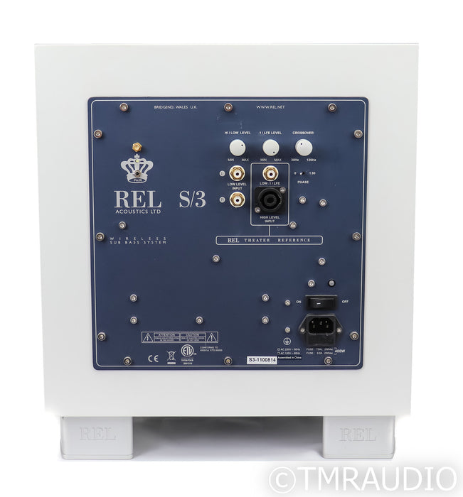 REL S/3 10" Powered Subwoofer; S-3; White