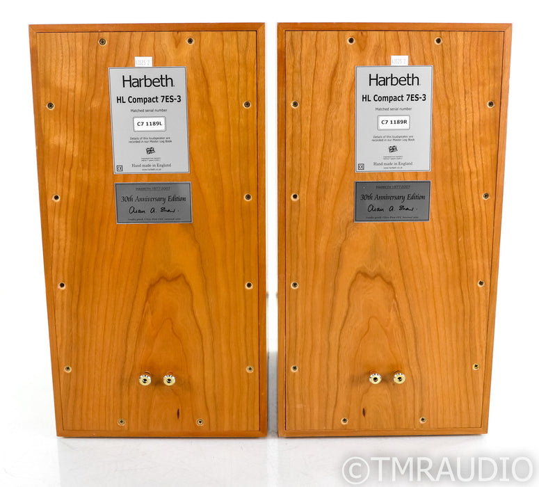 Harbeth HL Compact 7ES-3 Bookshelf Speakers; 7ES3; Cherry Pair; 30th Anniversary