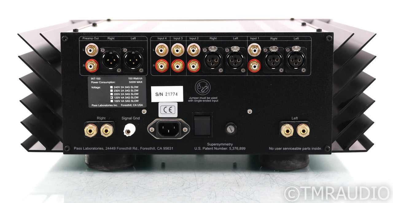 Pass Labs INT-150 Stereo Integrated Amplifier; INT150; Silver; Remote