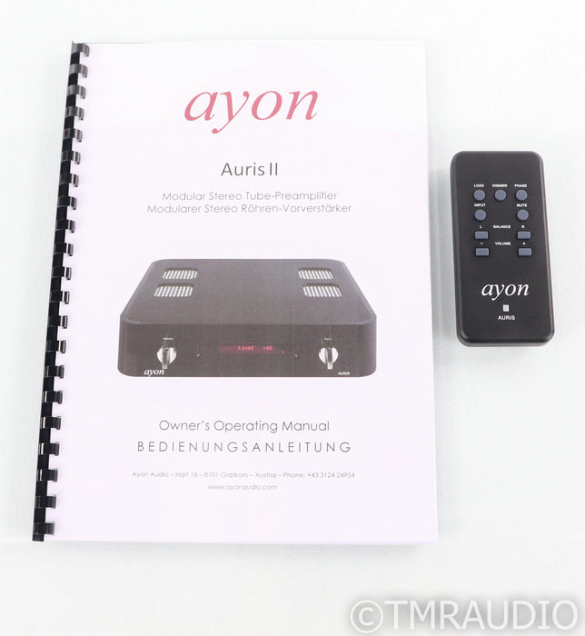 Ayon Auris II Stereo Tube Preamplifier; Remote, Black