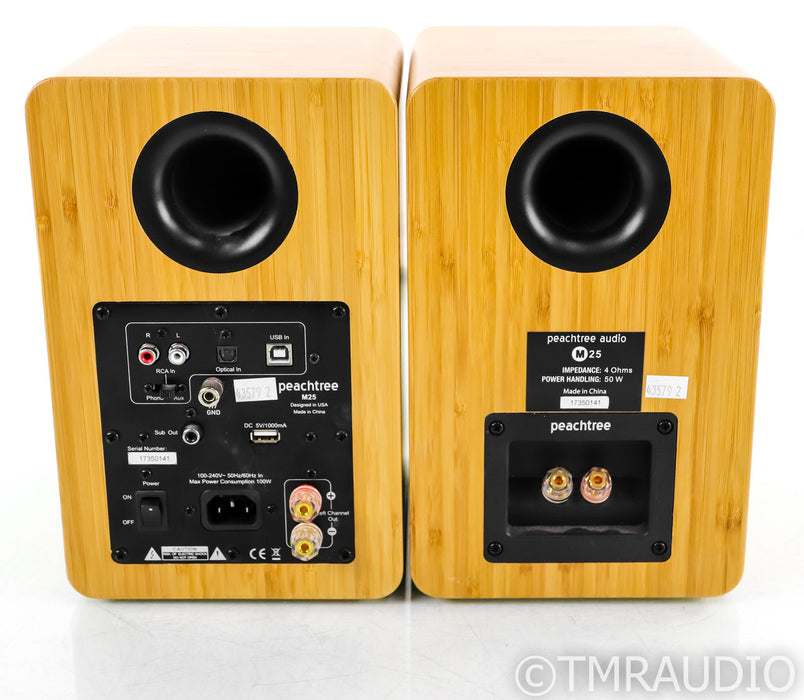 Peachtree M25 Powered Bookshelf Speakers; Bamboo Pair; M-25