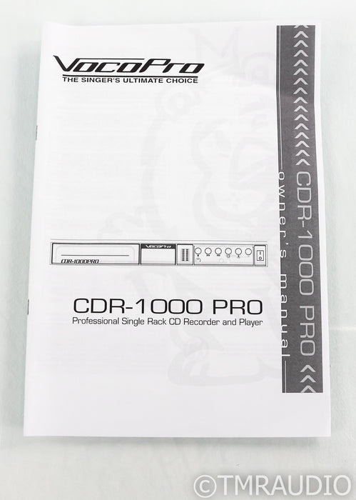 VocoPro CDR-1000PRO CD Recorder / Player; CDR1000PRO