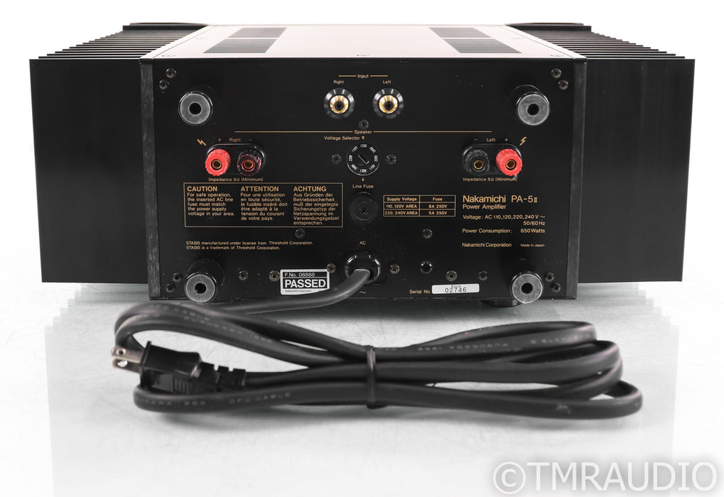 Nakamichi PA-5 II Stereo Power Amplifier; PA5II; Black