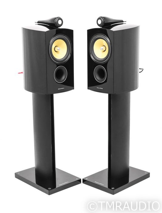 B&W 805 D2 Bookshelf Speakers; D-2; Piano Black Pair w/ Stands; Diamond