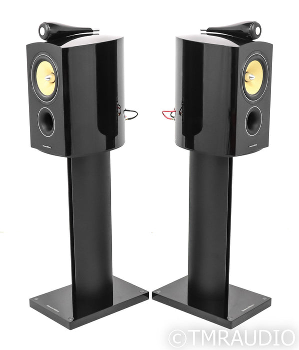 B&W 805 D2 Bookshelf Speakers; D-2; Piano Black Pair w/ Stands; Diamond