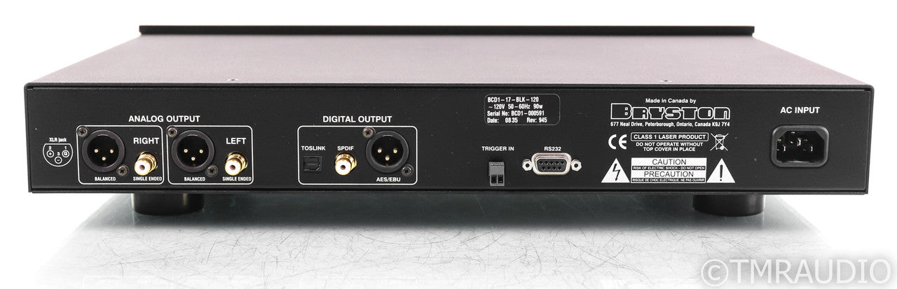 Bryston BCD-1 CD Player; Remote; Black; 17"; BCD1
