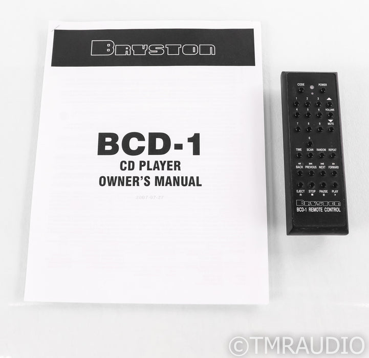 Bryston BCD-1 CD Player; Remote; Black; 17"; BCD1