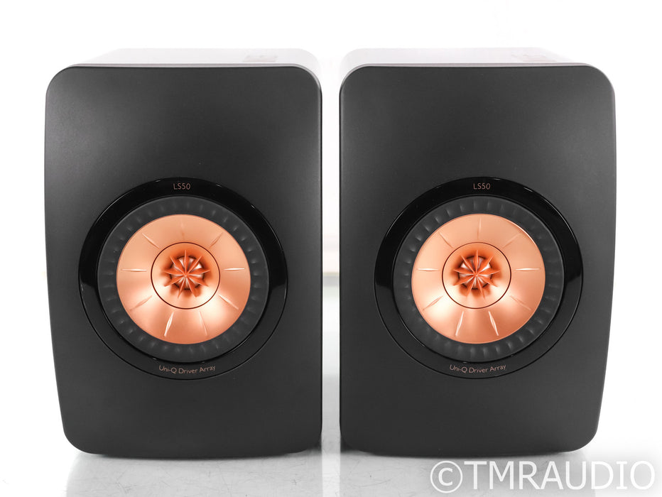 KEF LS50 Bookshelf Speakers; Black Pair