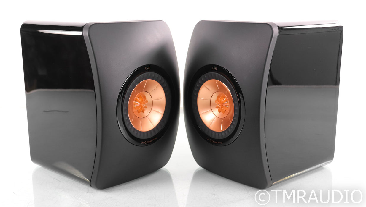 KEF LS50 Bookshelf Speakers; Black Pair
