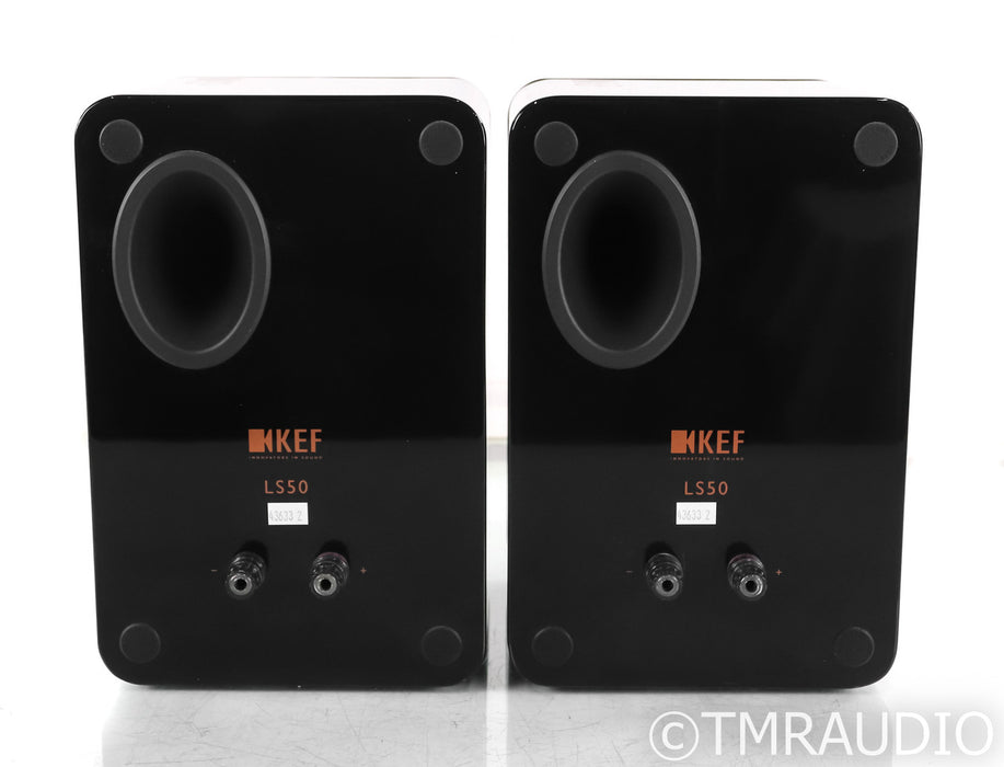 KEF LS50 Bookshelf Speakers; Black Pair