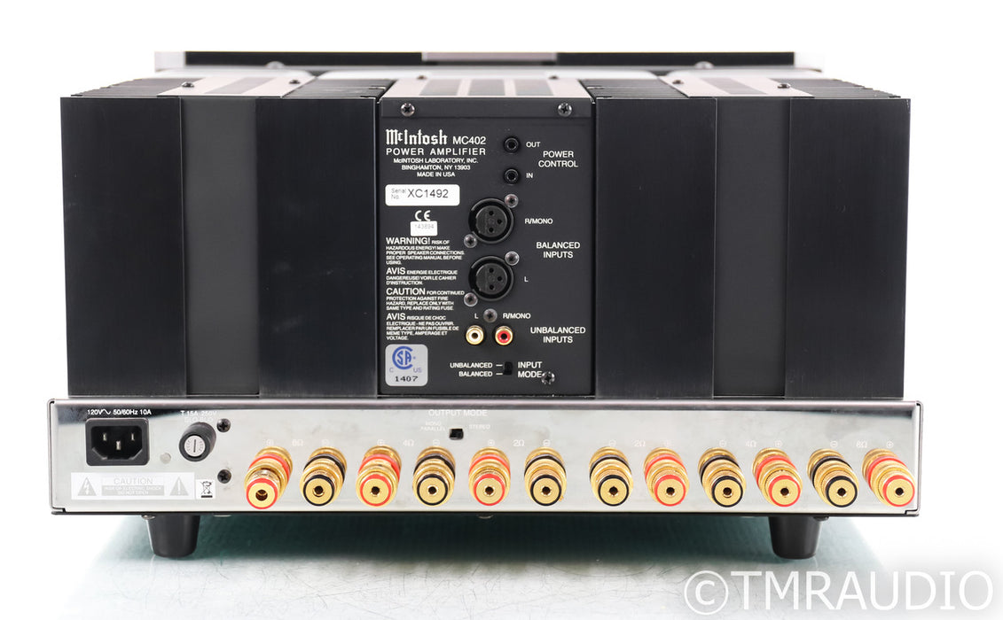 McIntosh MC 402 Stereo Power Amplifier; MC402