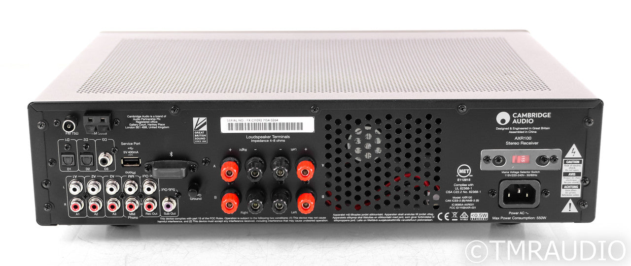 Cambridge AXR100 Stereo Integrated Amplifier; Remote; DAC; Bluetooth; MM Phono