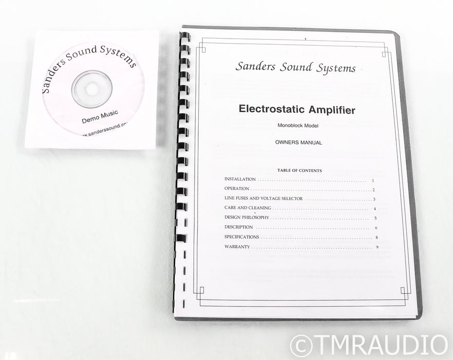 Sanders ESL Mono Power Amplifier; Silver Pair