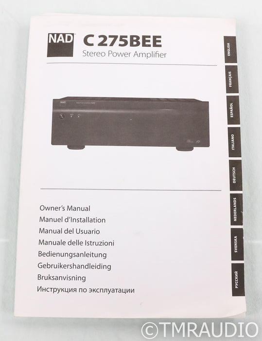NAD C275-BEE Stereo Power Amplifier; C275BEE; Black
