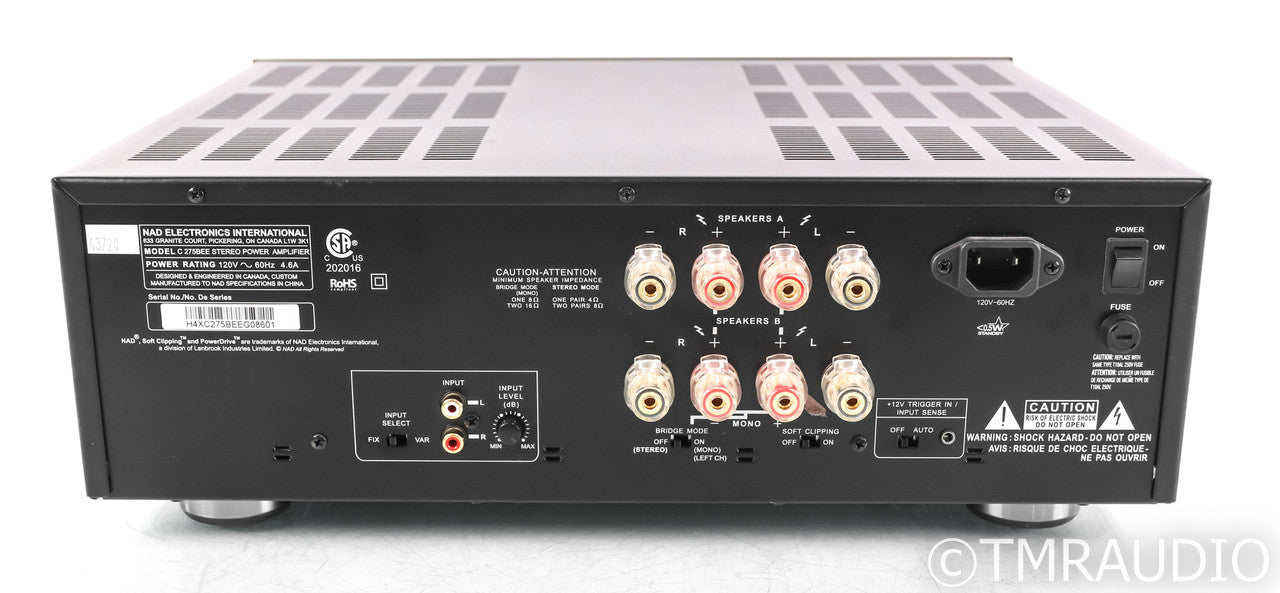 NAD C275-BEE Stereo Power Amplifier; C275BEE; Black