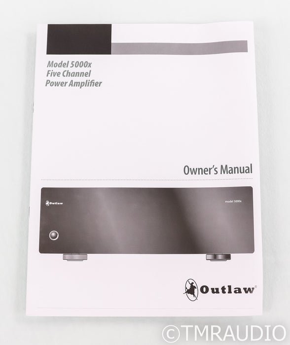 Outlaw Audio Model 5000x Five Channel Power Amplifier; Black
