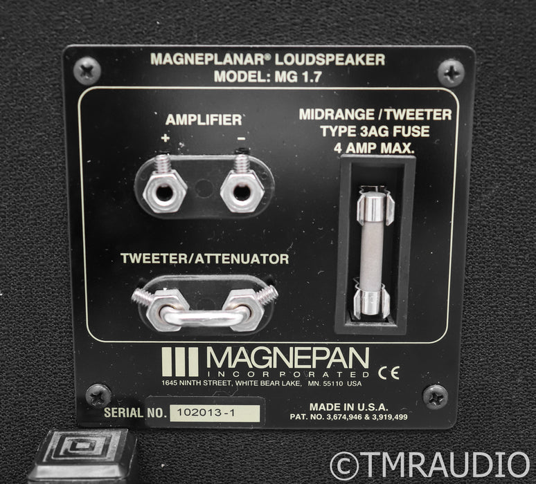 Magnepan MG 1.7 Planar Magnetic Floorstanding Speakers; Black Pair