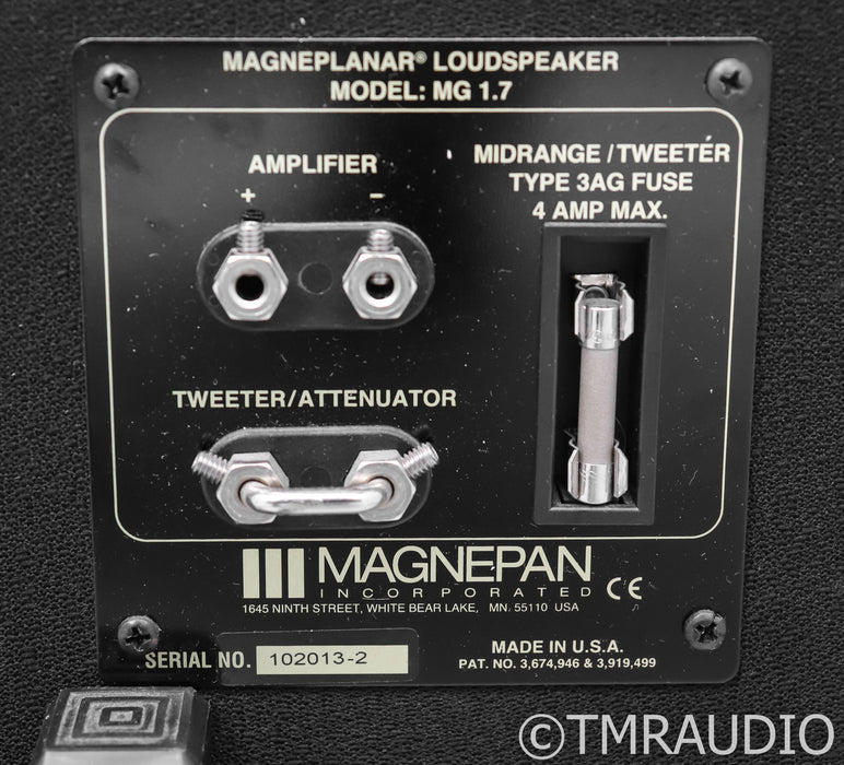 Magnepan MG 1.7 Planar Magnetic Floorstanding Speakers; Black Pair