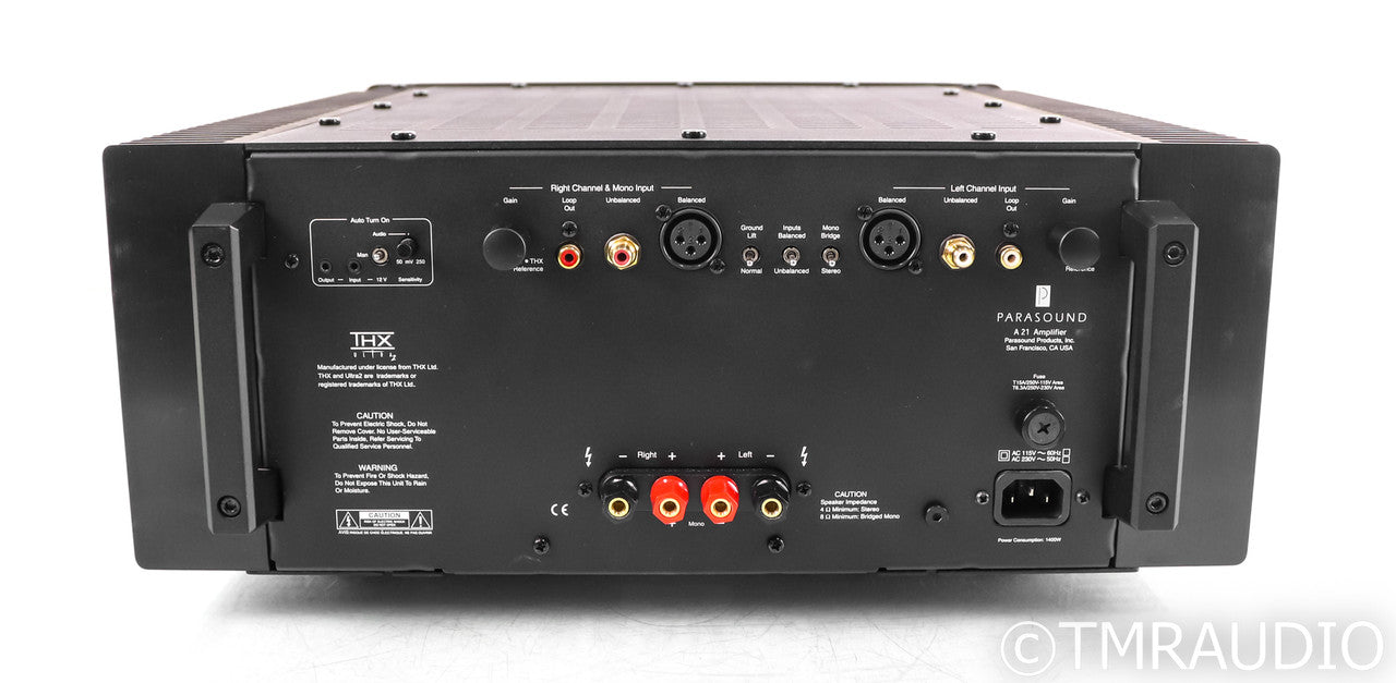 Parasound A21 Stereo Power Amplifier; A-21; Black