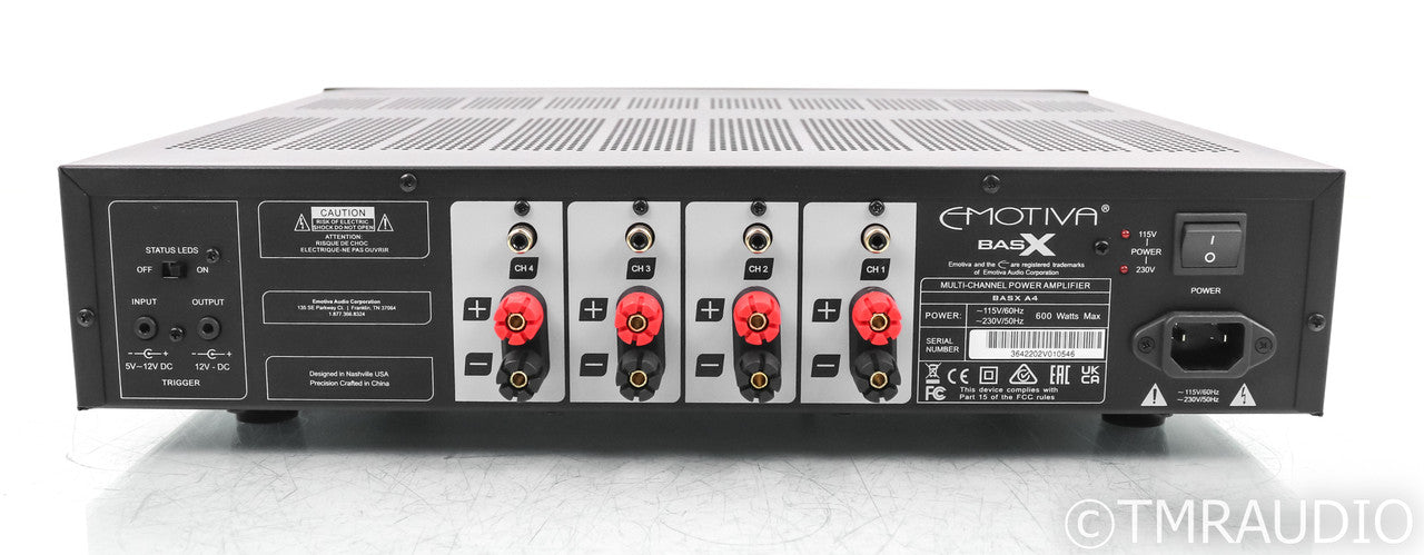 Emotiva BasX A4 4-Channel Power Amplifier; Black; A-4