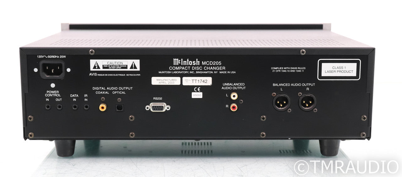 McIntosh MCD205 5-Disc CD Changer; Remote; MCD-205