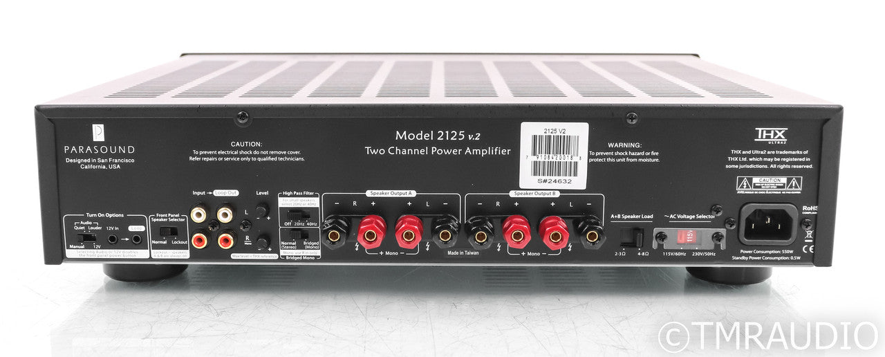 Parasound NewClassic Model 2125 v.2 Stereo Power Amplifier; Black