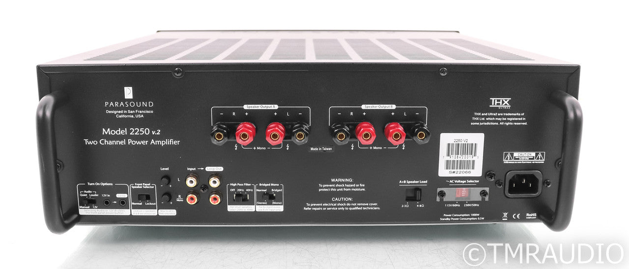 Parasound NewClassic 2250 v.2 Stereo Power Amplifier; 2250 V2; Black (Unused)