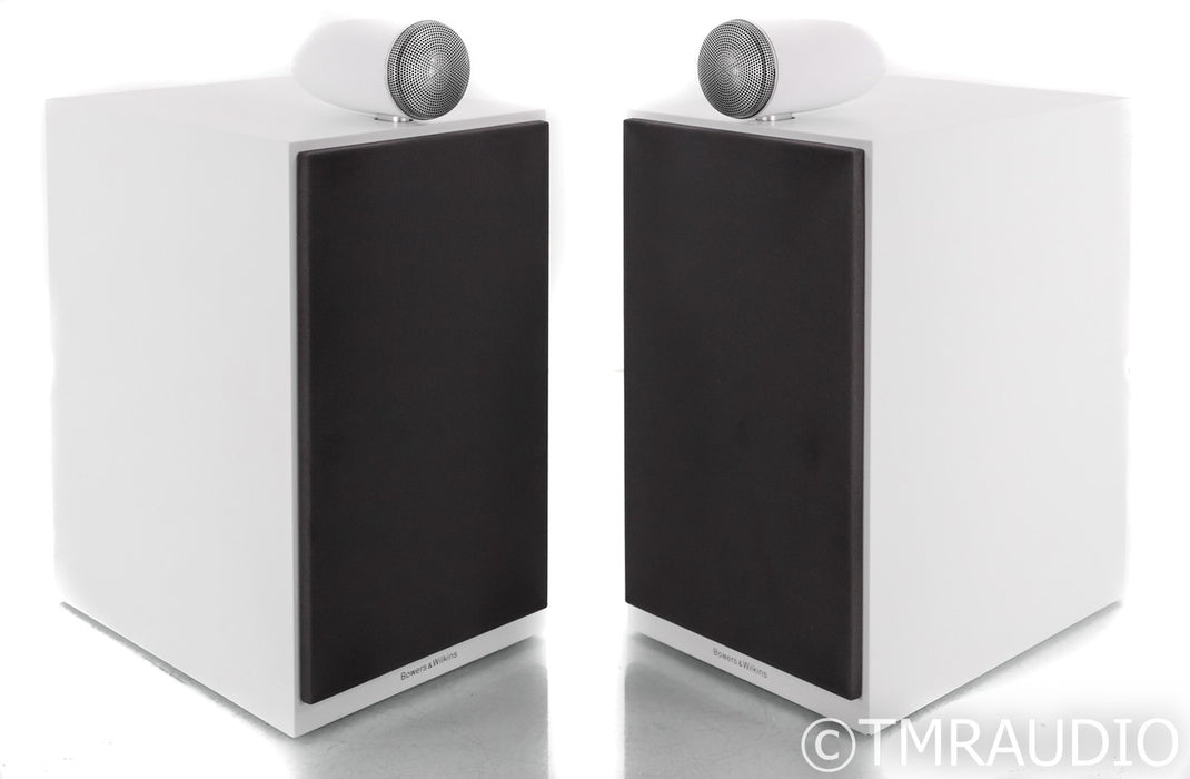 B&W CM6 S2 Bookshelf Speakers; Satin White Pair (No Grills)