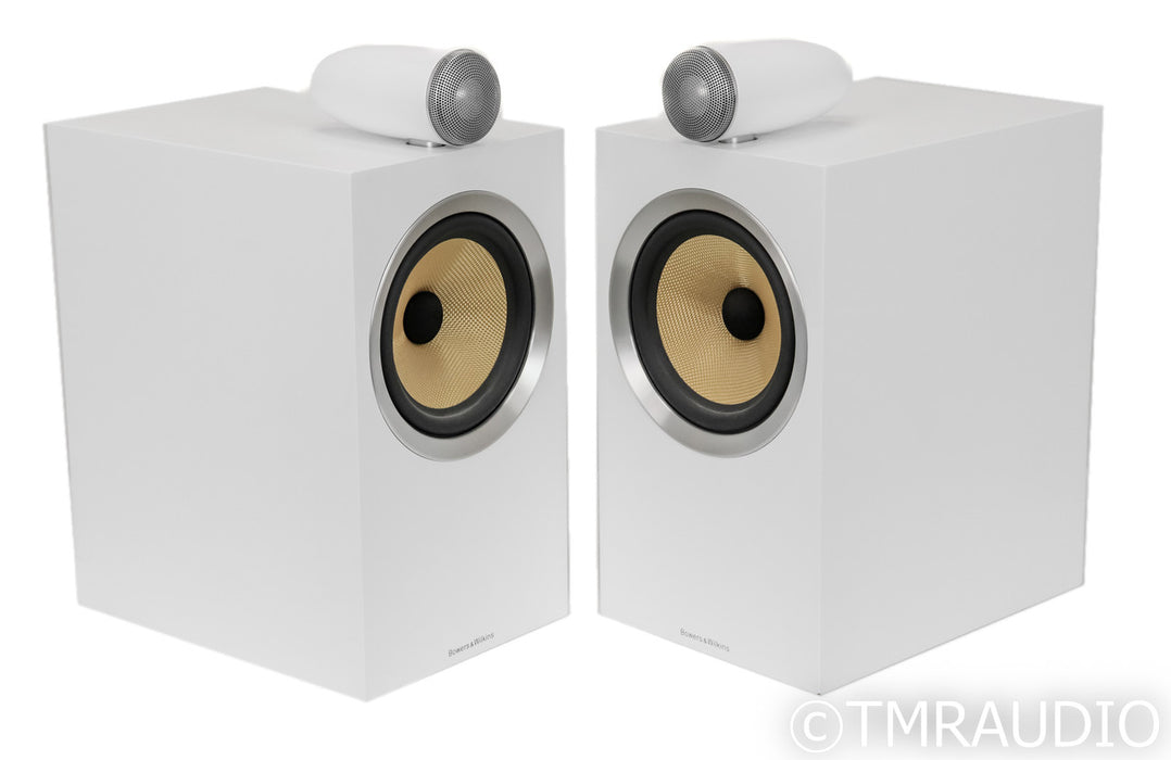 B&W CM6 S2 Bookshelf Speakers; Satin White Pair (No Grills)
