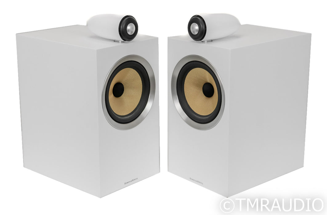 B&W CM6 S2 Bookshelf Speakers; Satin White Pair (No Grills)