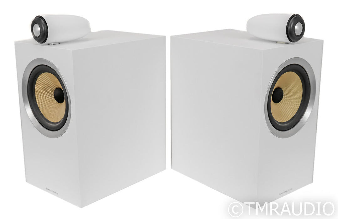 B&W CM6 S2 Bookshelf Speakers; Satin White Pair (No Grills)