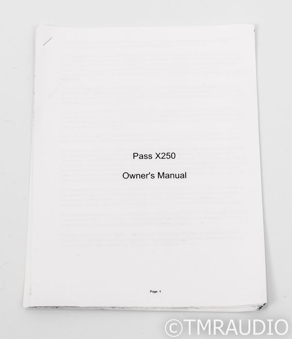 Pass Labs X250 Stereo Power Amplifier; X-250