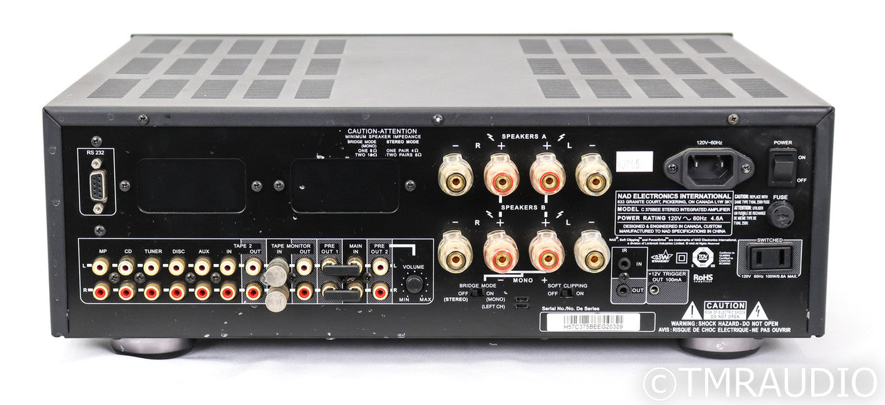 NAD C 375BEE Stereo Integrated Amplifier; Black; Remote