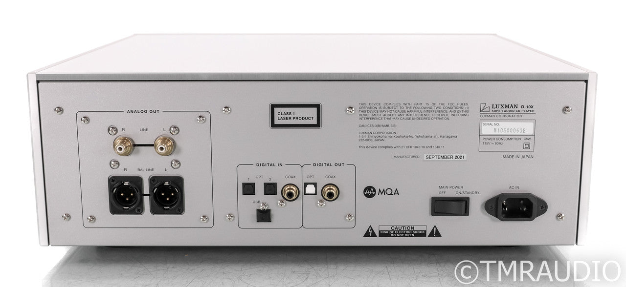 Luxman D-10x DAC / CD / SACD Player; D10X; Remote; Silver