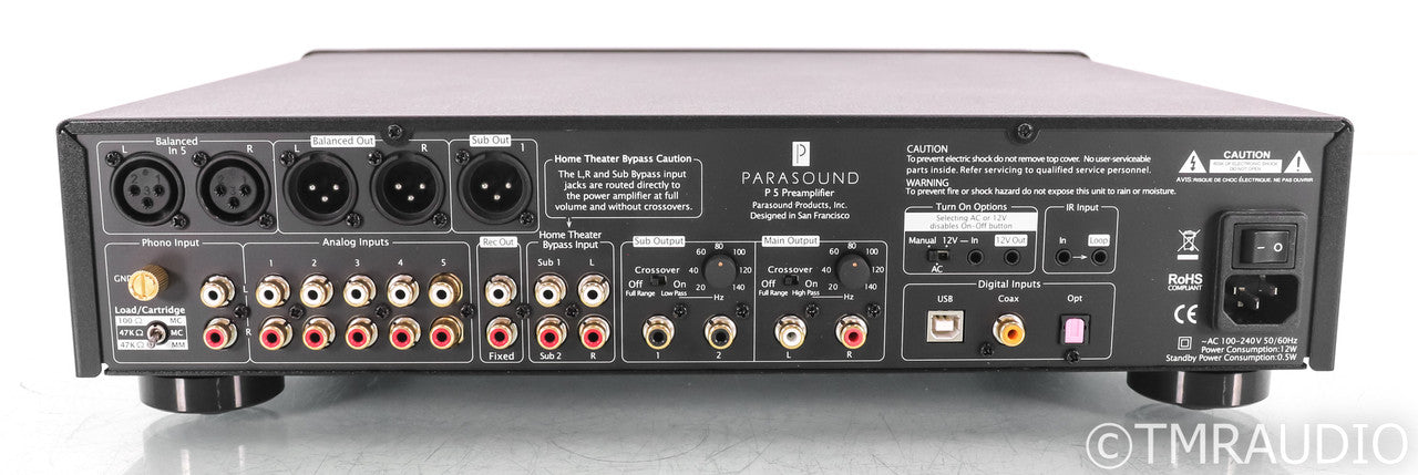 Parasound P5 2.1 Channel Preamplifier; Black; Remote